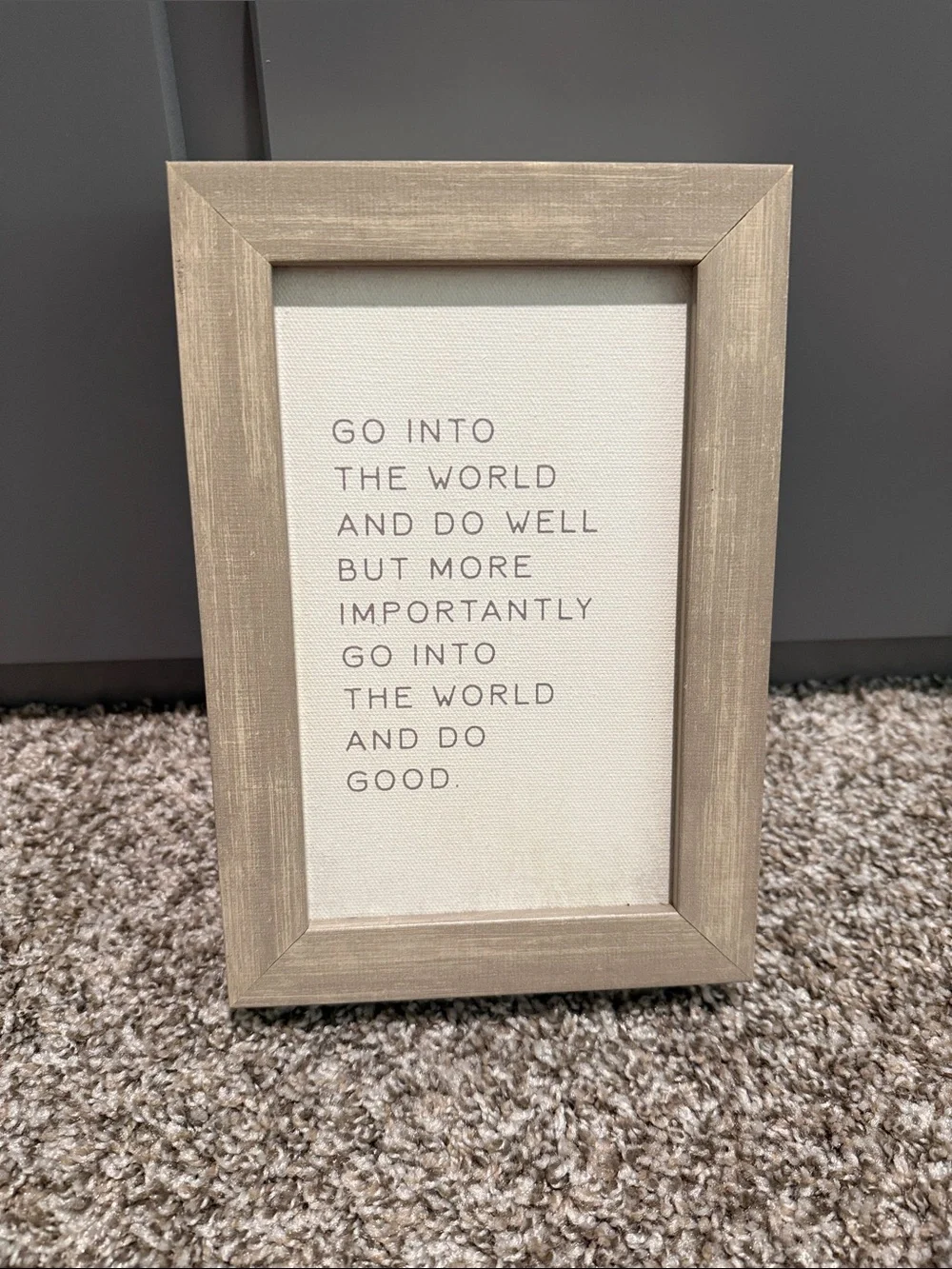 Neutral Wood-Framed Inspirational Wall Art - Beige
